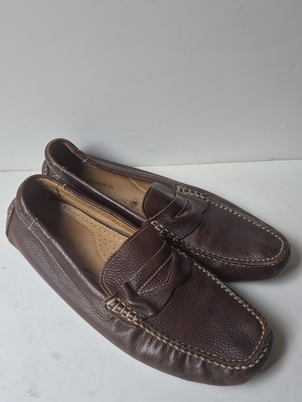 Bass Men's Dark Brown Leather Penny Driving Loafers